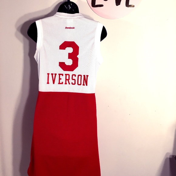 allen iverson red and white jersey